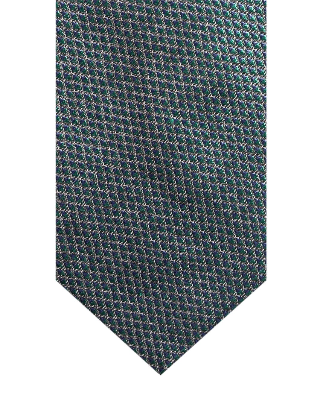 Gagliardi Ties ONE Gagliardi Green Micro Geo Italian Silk Tie
