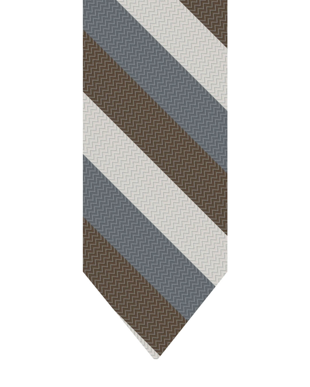 Gagliardi Ties ONE Gagliardi Grey Herringbone Stripe Italian Wool Tie