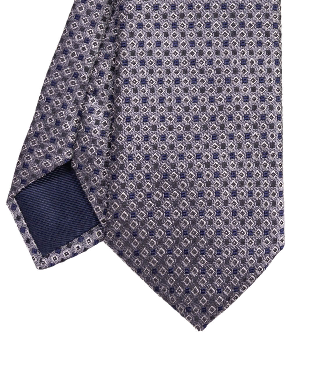 Gagliardi Ties ONE Gagliardi Grey Squares Italian Silk Skinny Tie