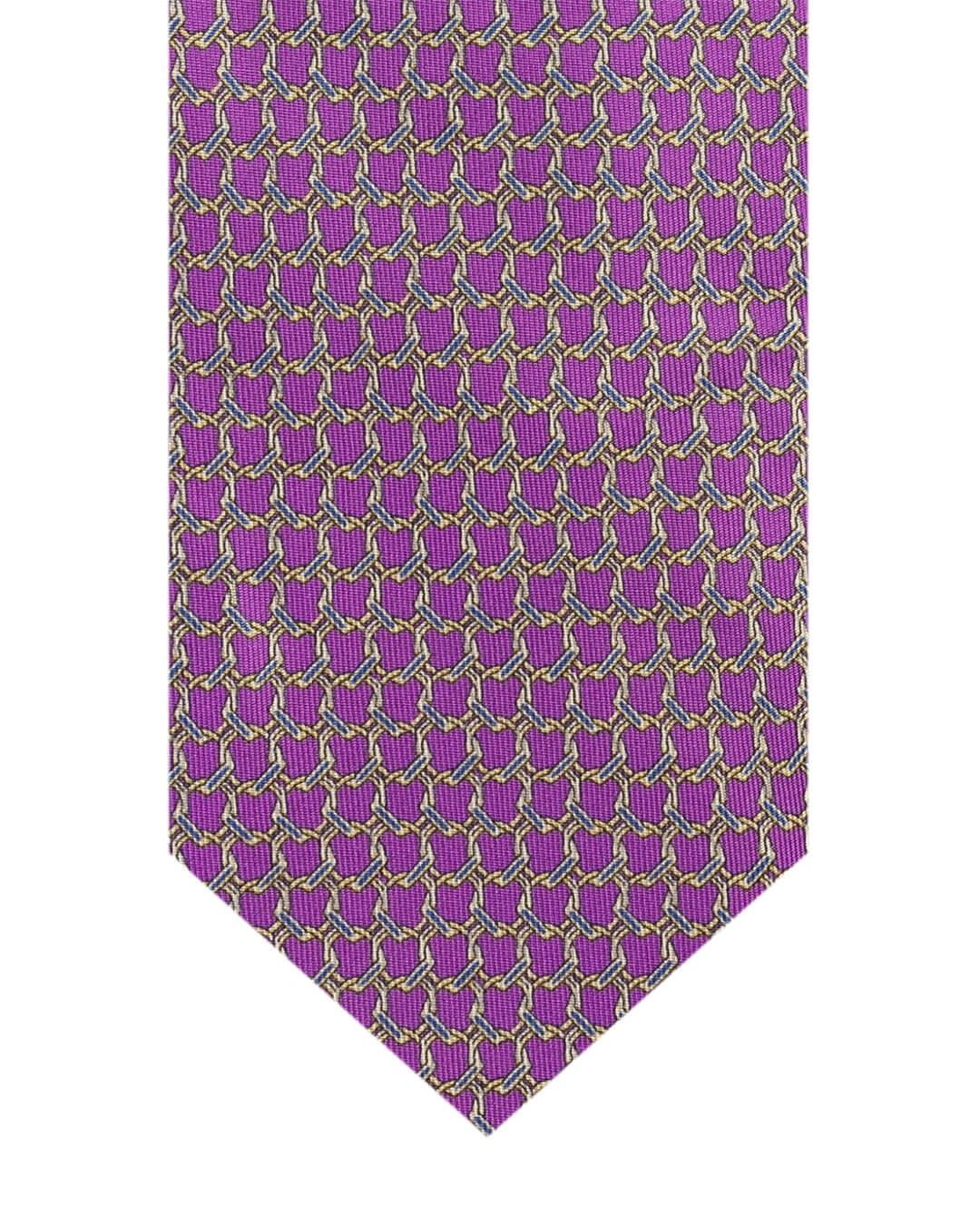 Gagliardi Ties ONE Gagliardi Magenta Chain Link Print Italian Silk Tie