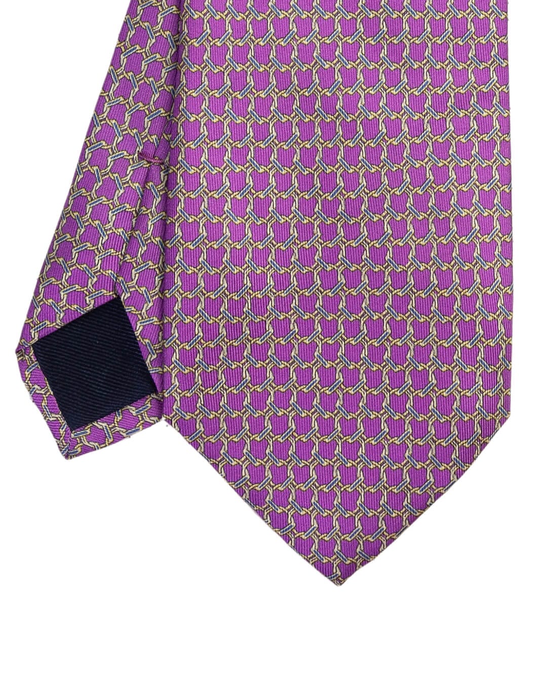 Gagliardi Ties ONE Gagliardi Magenta Chain Link Print Italian Silk Tie