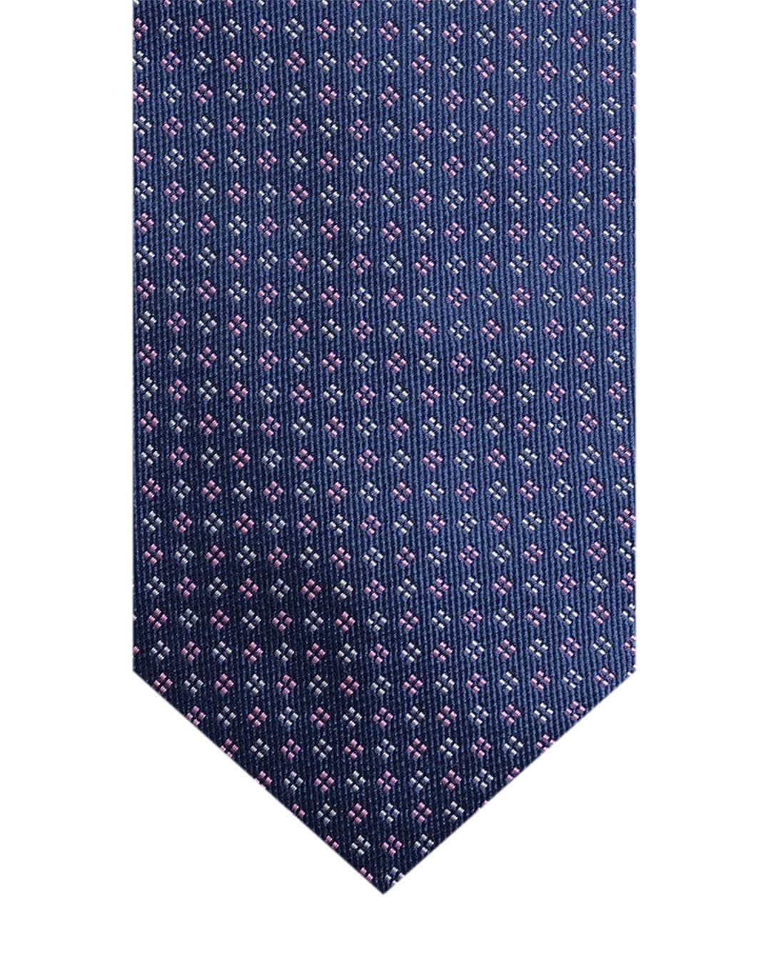 Gagliardi Ties One Size Gagliardi Navy Dotted Diamond Italian Silk Tie