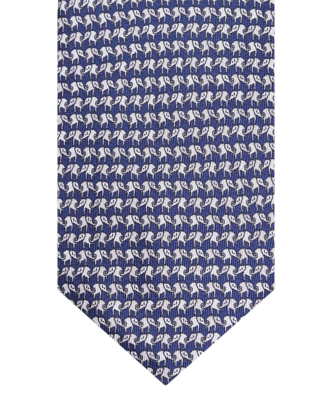 Gagliardi Ties One Size Gagliardi Navy Elephant Print Italian Silk Tie