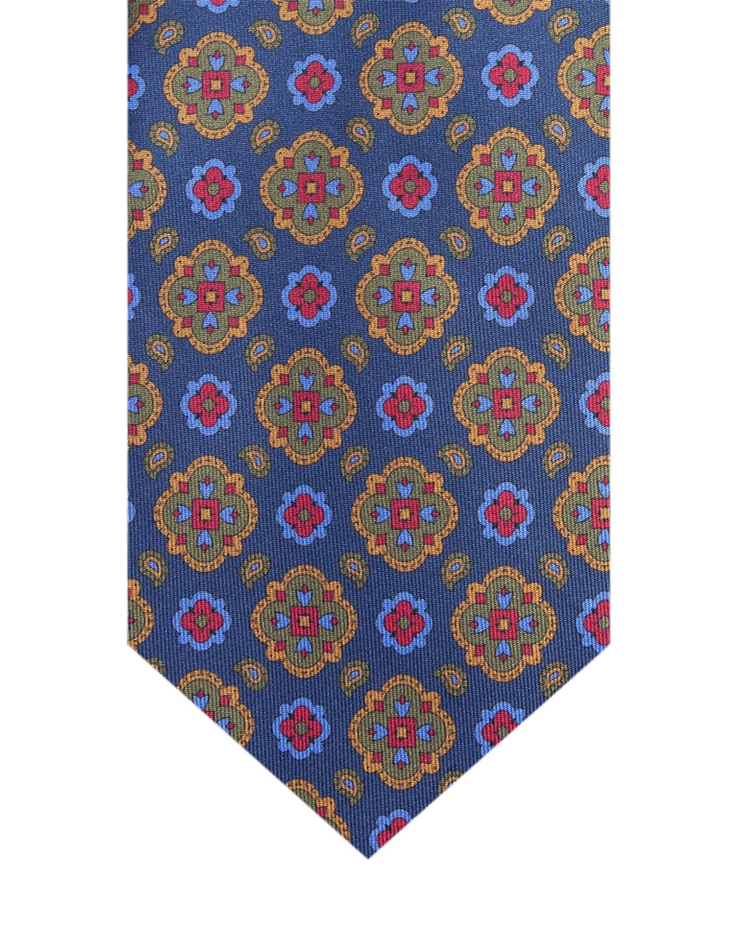 Gagliardi Ties ONE Gagliardi Navy Medallions Print Italian Silk Tie
