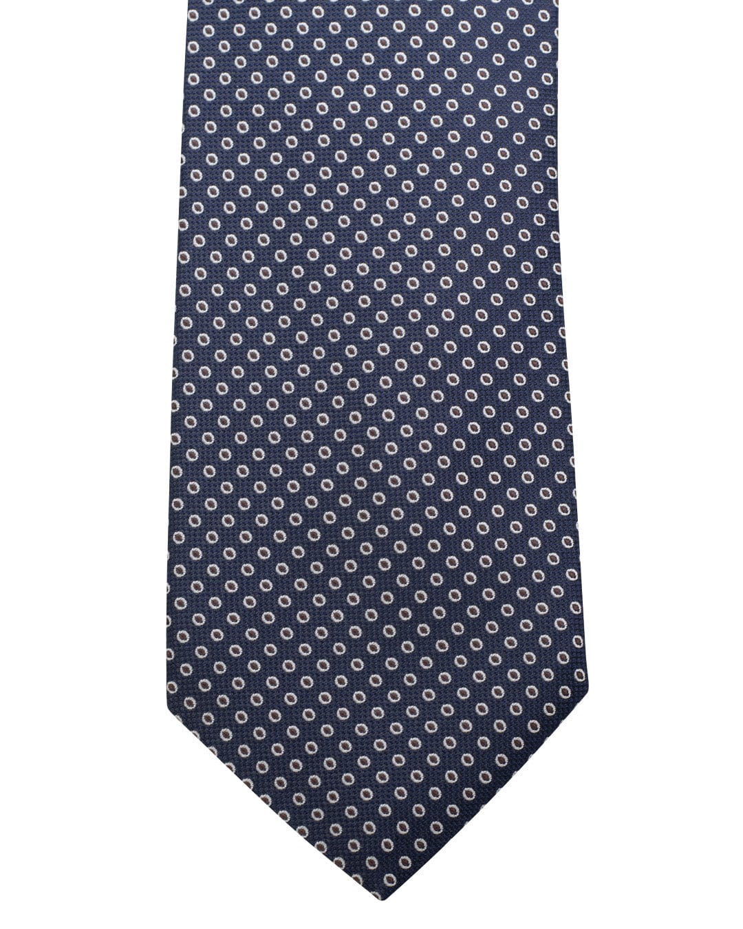Gagliardi Ties ONE Gagliardi Navy Oxford Weave Circles Italian Silk Tie