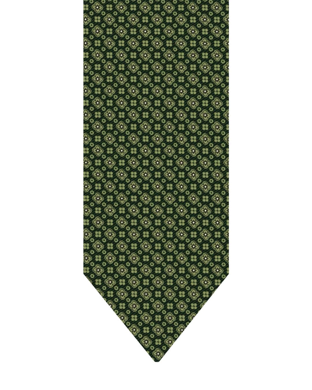 Gagliardi Ties ONE Gagliardi Olive Flower & Clover Italian Silk Tie