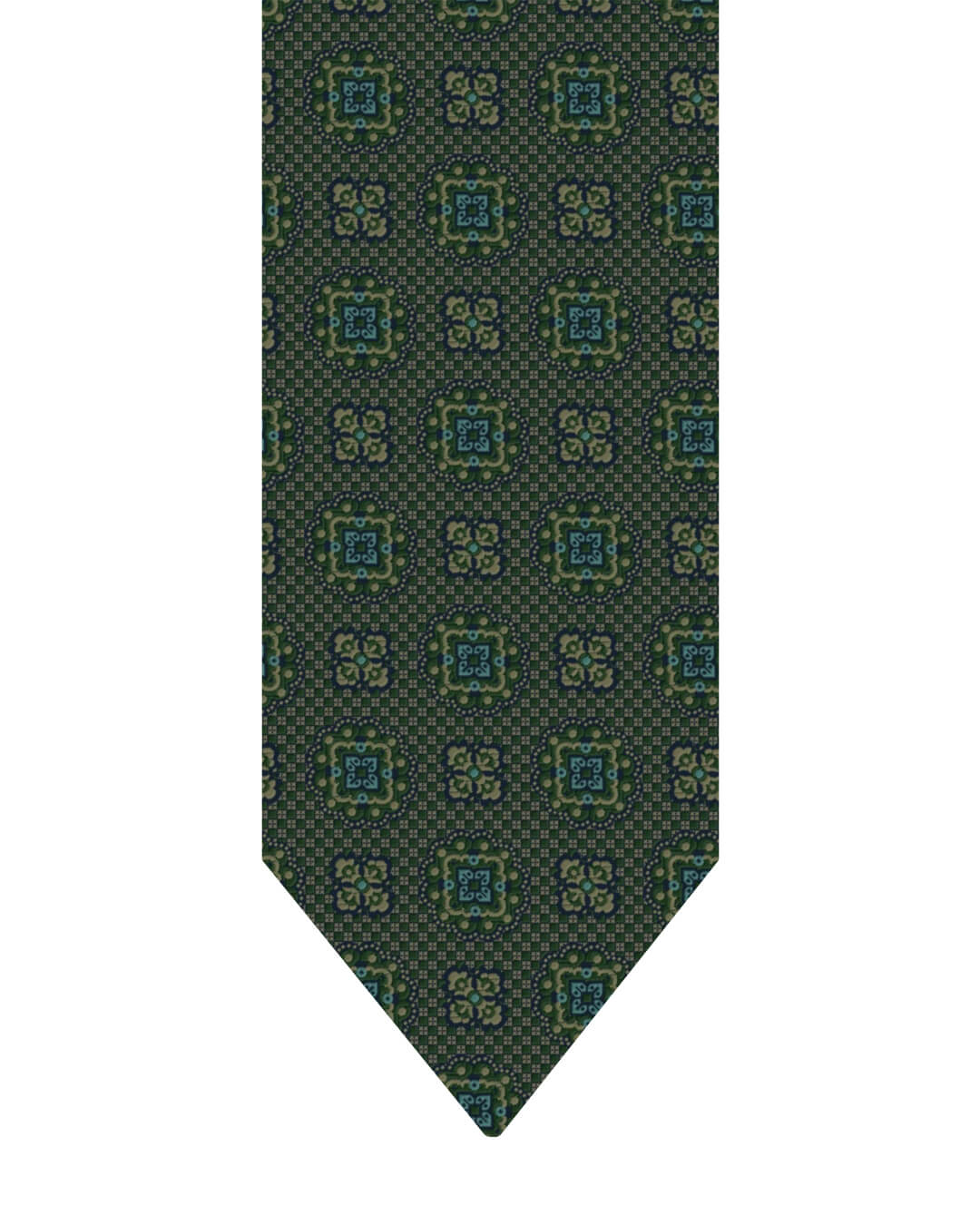 Gagliardi Ties ONE Gagliardi Olive Textured Medallions Italian Silk Tie