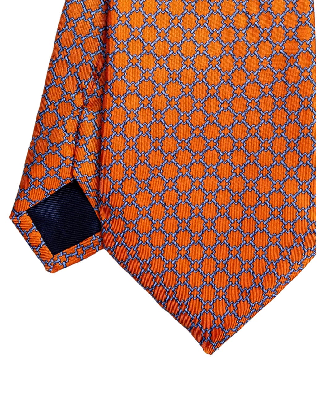 Gagliardi Ties ONE Gagliardi Orange Chain Link Print Italian Silk Tie