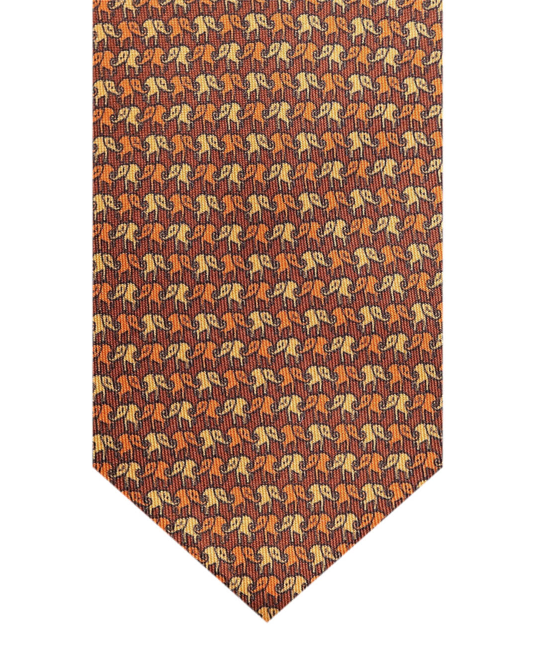 Gagliardi Ties One Size Gagliardi Orange Elephant Print Italian Silk Tie