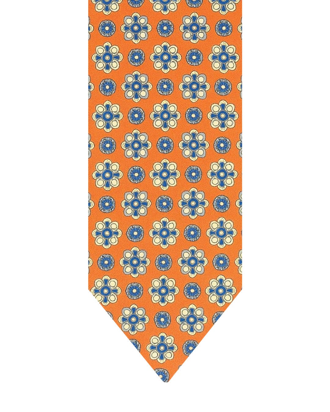 Gagliardi Ties One Size Gagliardi Orange Tie Italian Silk Printed Medallions