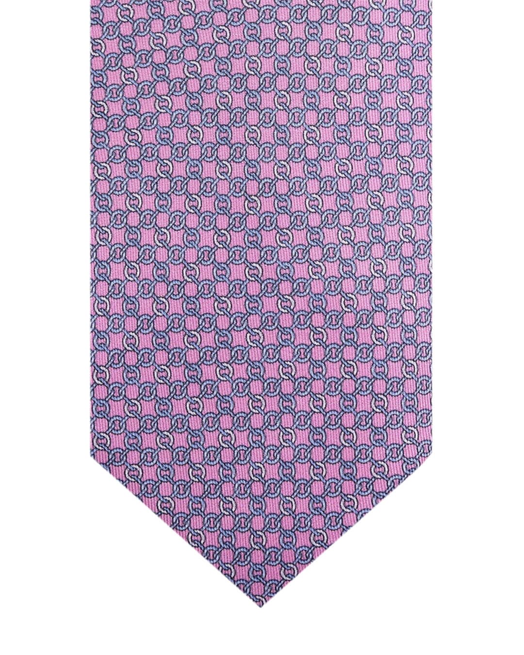 Gagliardi Ties One Size Gagliardi Pink Chain Link Italian Silk Tie