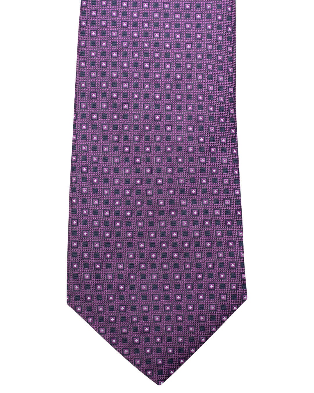 Gagliardi Ties ONE Gagliardi Purple Box Motif Oxford Weave Italian Silk Tie