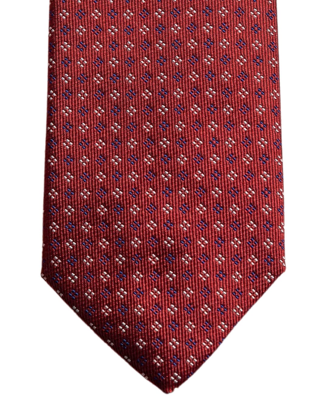 Gagliardi Ties One Size Gagliardi Red Micro Flower Italian Silk Skinny Tie