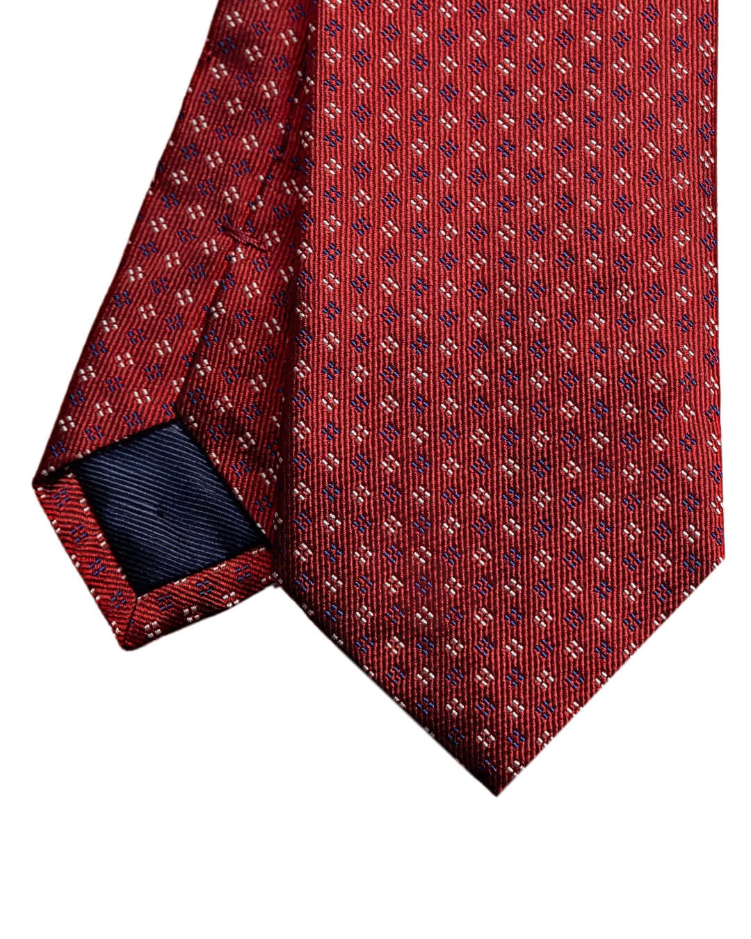 Gagliardi Ties One Size Gagliardi Red Micro Flower Italian Silk Skinny Tie