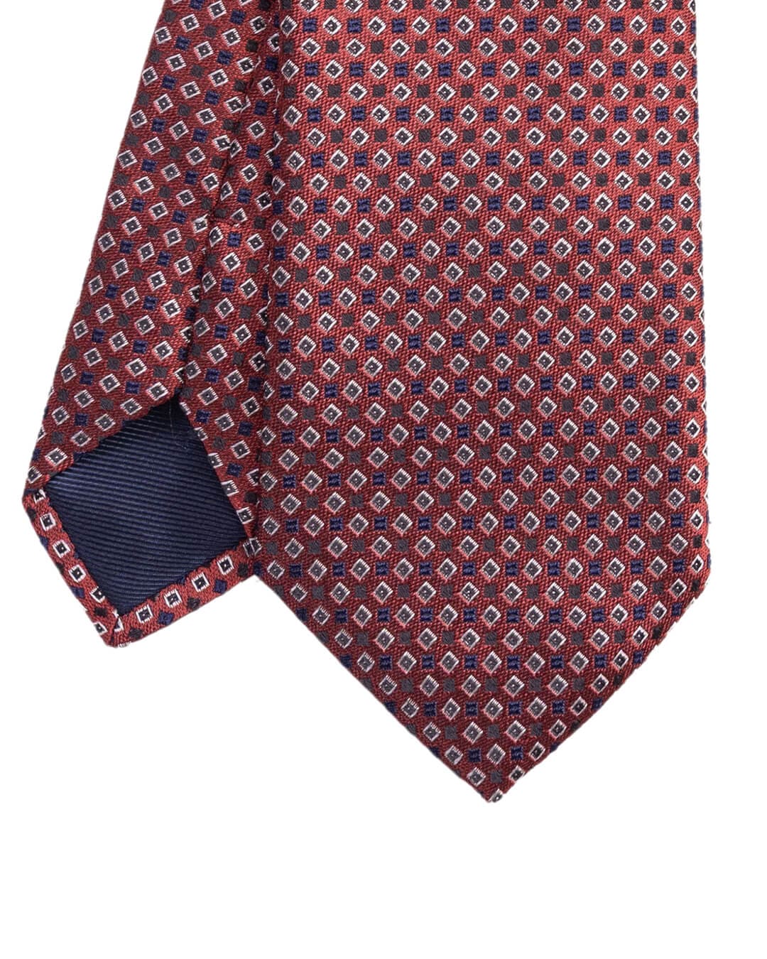 Gagliardi Ties ONE Gagliardi Red Squares Italian Silk Skinny Tie