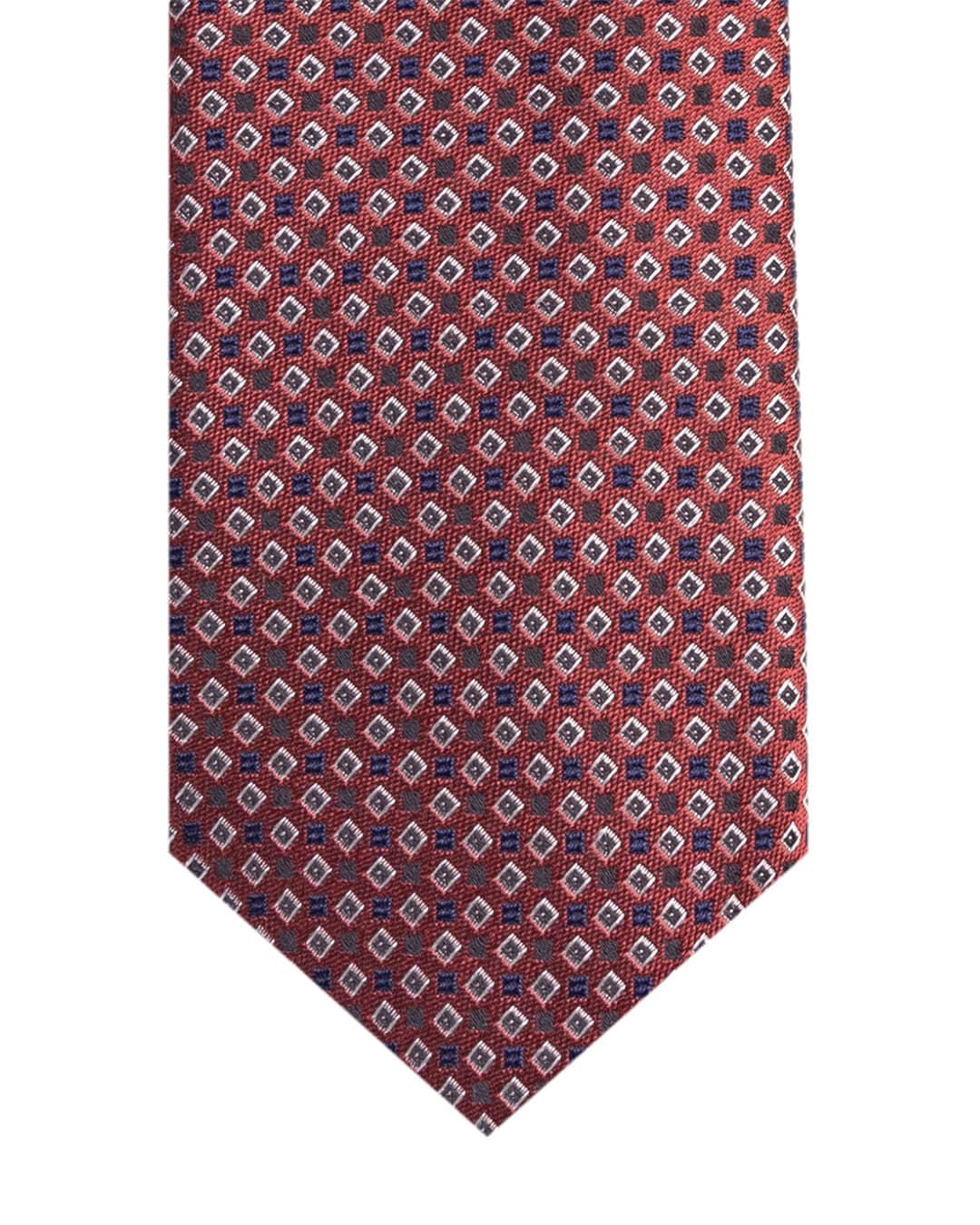 Gagliardi Ties ONE Gagliardi Red Squares Italian Silk Skinny Tie