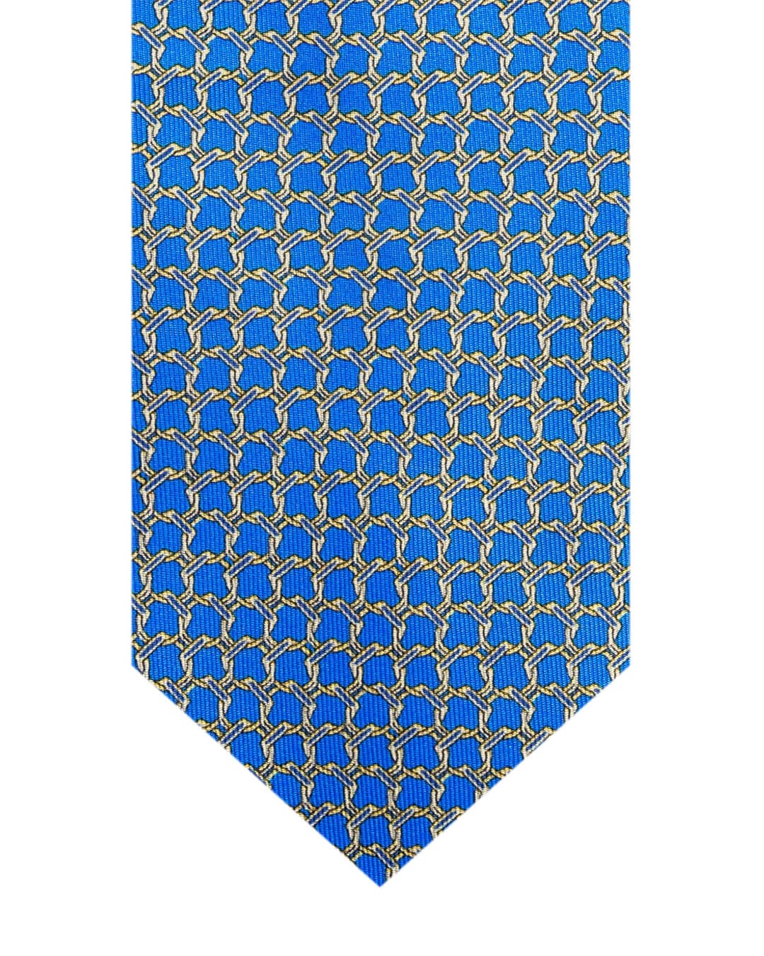 Gagliardi Ties ONE Gagliardi Royal Blue Chain Link Print Italian Silk Tie