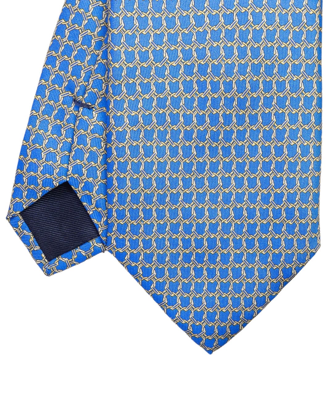 Gagliardi Ties ONE Gagliardi Royal Blue Chain Link Print Italian Silk Tie