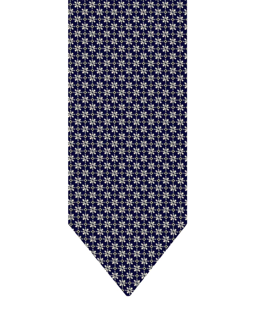 Gagliardi Ties ONE Gagliardi Silver Floral & Box Italian Silk Tie