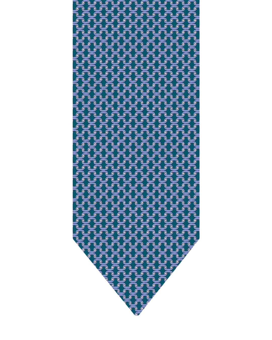 Gagliardi Ties ONE Gagliardi Sky Blue Lattice Printed Italian Silk Tie