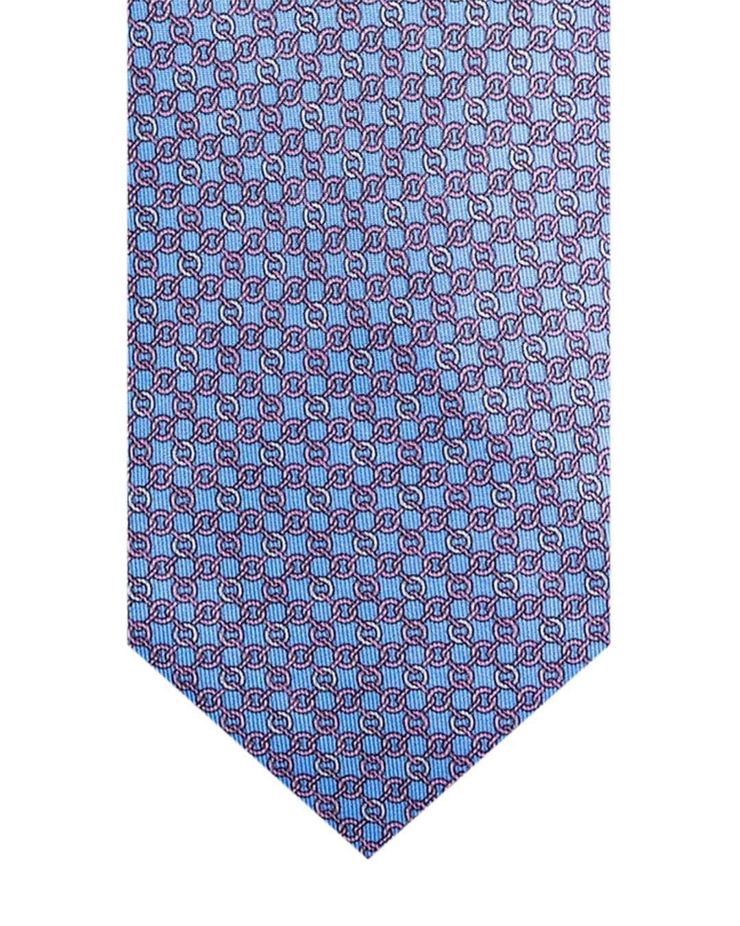 Gagliardi Ties One Size Gagliardi Sky Chain Link Italian Silk Tie