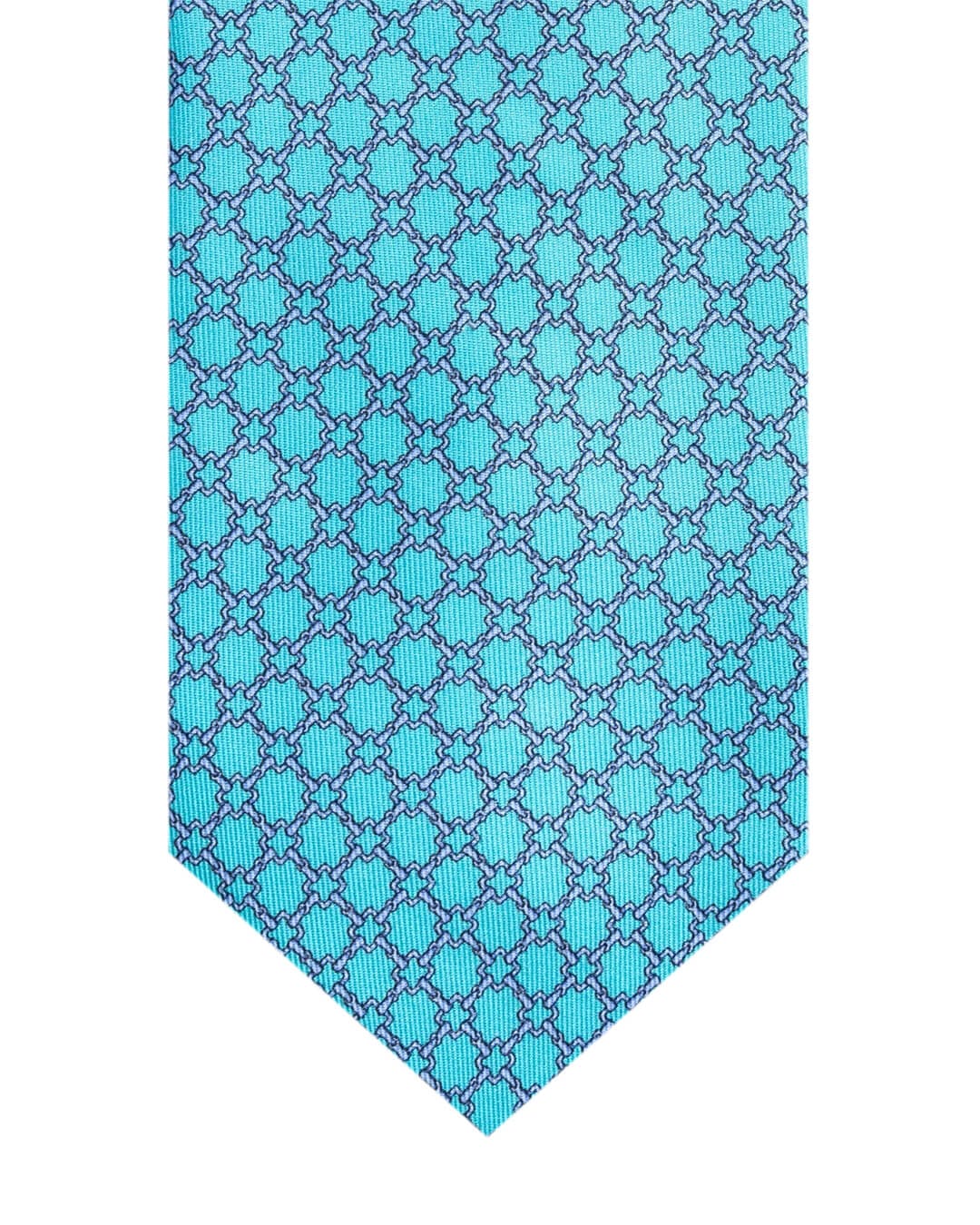 Gagliardi Ties ONE Gagliardi Turquoise Chain Link Print Italian Silk Tie