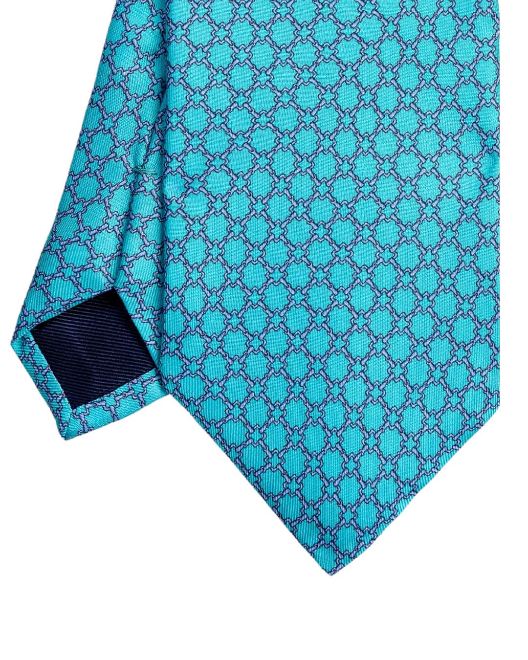Gagliardi Ties ONE Gagliardi Turquoise Chain Link Print Italian Silk Tie