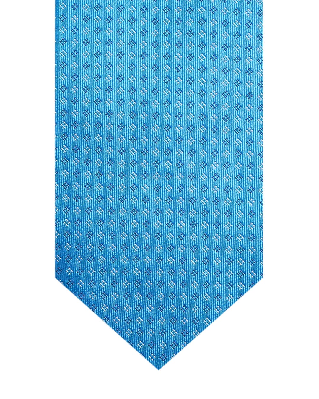 Gagliardi Ties One Size Gagliardi Turquoise Dotted Diamond Italian Silk Tie
