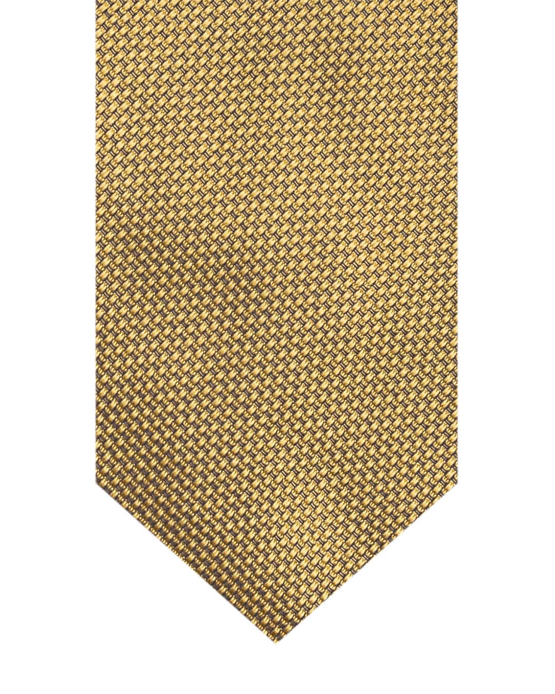 Gagliardi Ties ONE Gagliardi Yellow Basketweave Italian Silk Tie