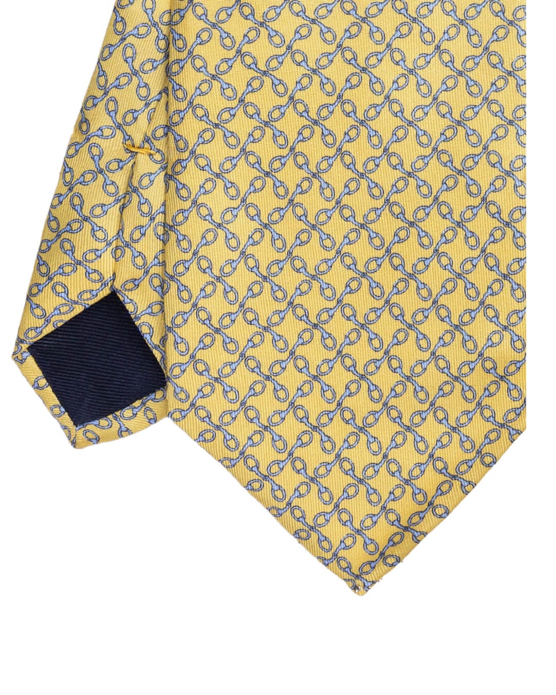 Gagliardi Ties ONE Gagliardi Yellow Chain Link Print Italian Silk Tie