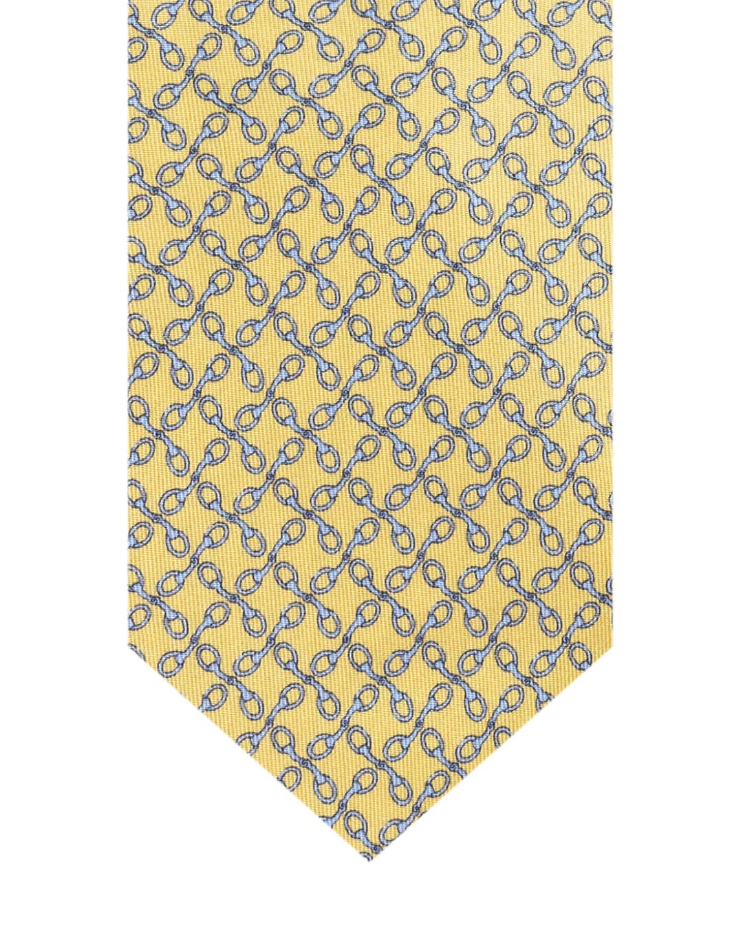 Gagliardi Ties ONE Gagliardi Yellow Chain Link Print Italian Silk Tie