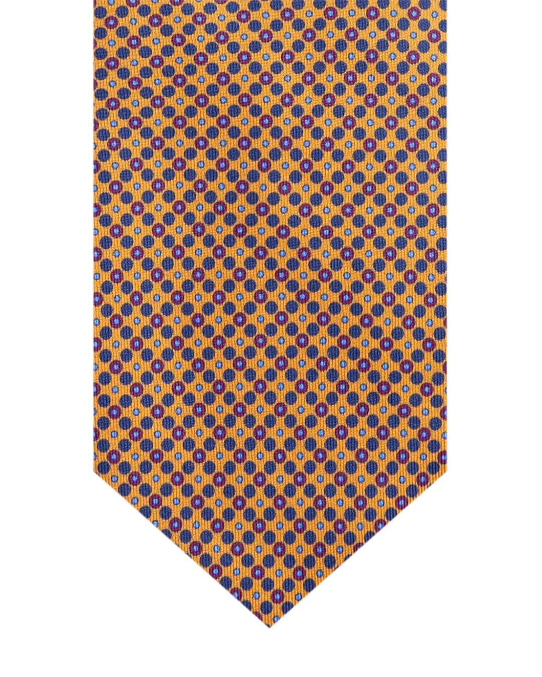 Gagliardi Ties ONE Gagliardi Yellow Circles Print Italian Silk Tie
