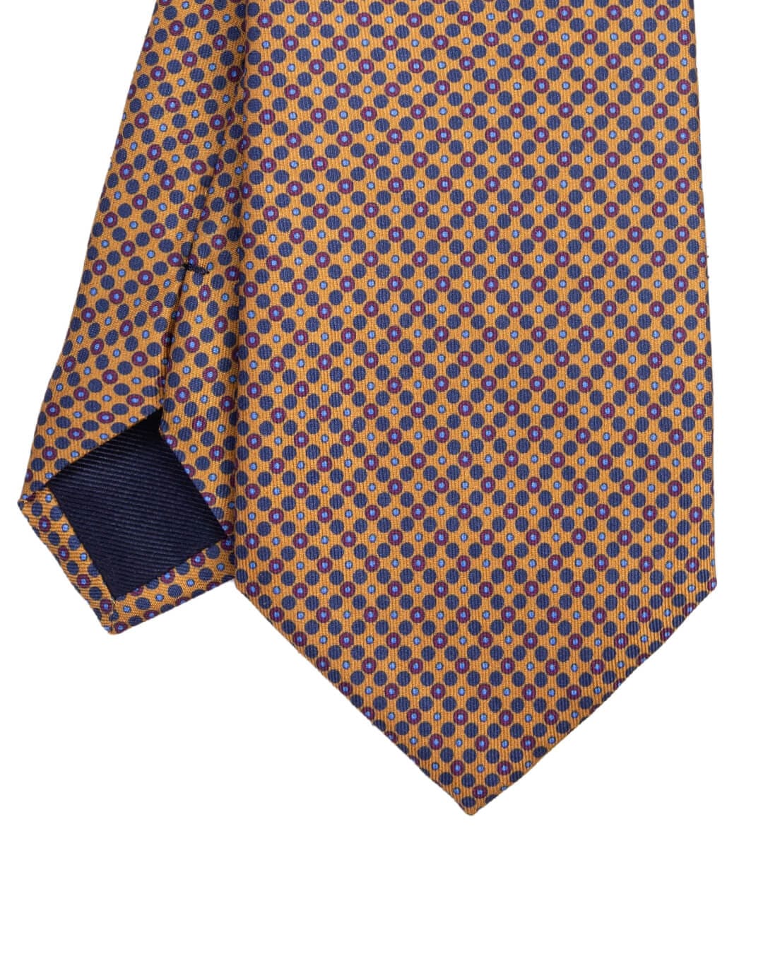 Gagliardi Ties ONE Gagliardi Yellow Circles Print Italian Silk Tie