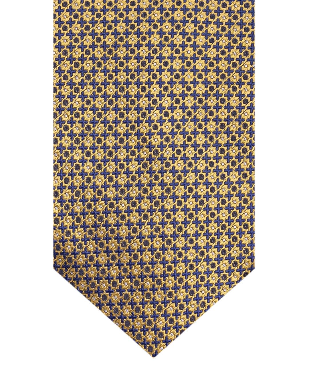 Gagliardi Ties ONE Gagliardi Yellow Criss Cross Italian Silk Tie