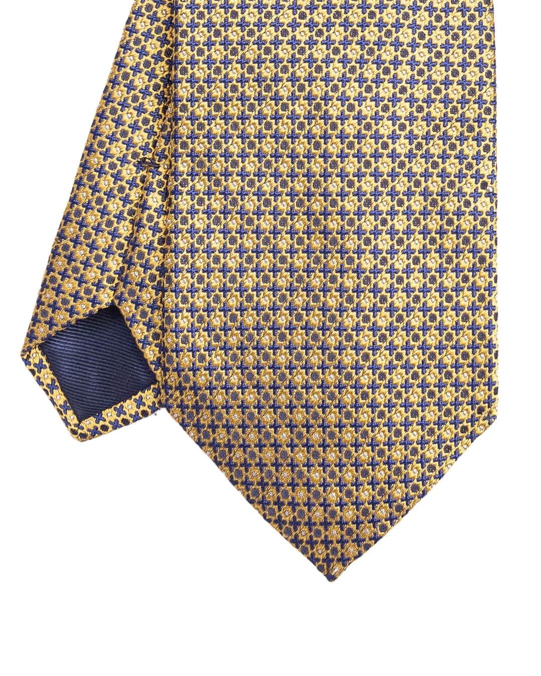 Gagliardi Ties ONE Gagliardi Yellow Criss Cross Italian Silk Tie