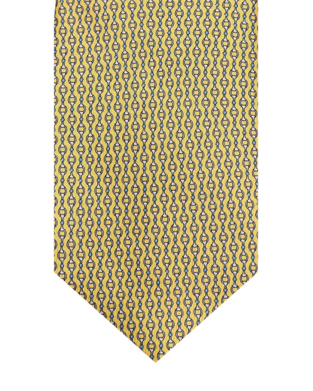 Gagliardi Ties One Size Gagliardi Yellow Horse Bit Print Italian Silk Tie