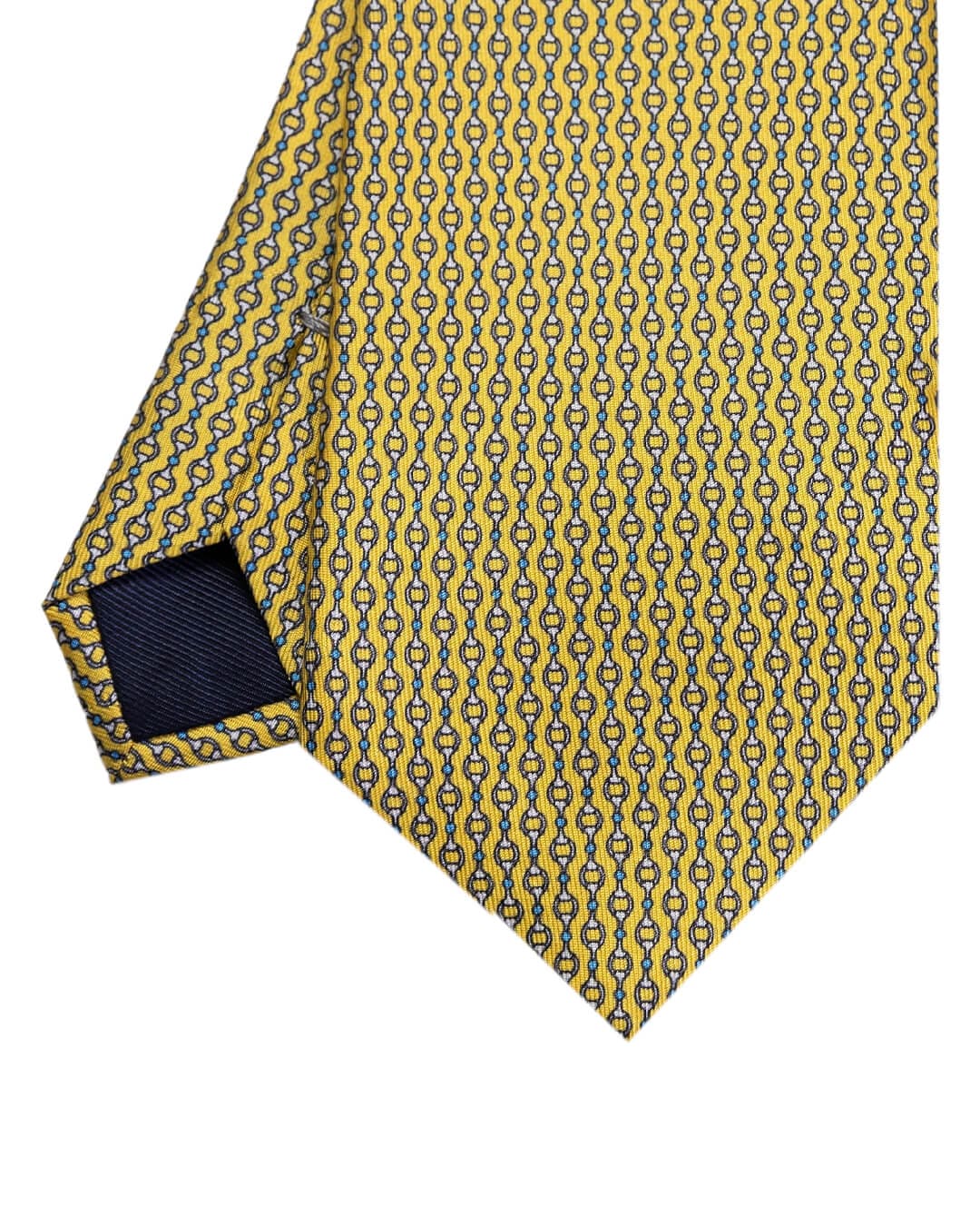 Gagliardi Ties One Size Gagliardi Yellow Horse Bit Print Italian Silk Tie