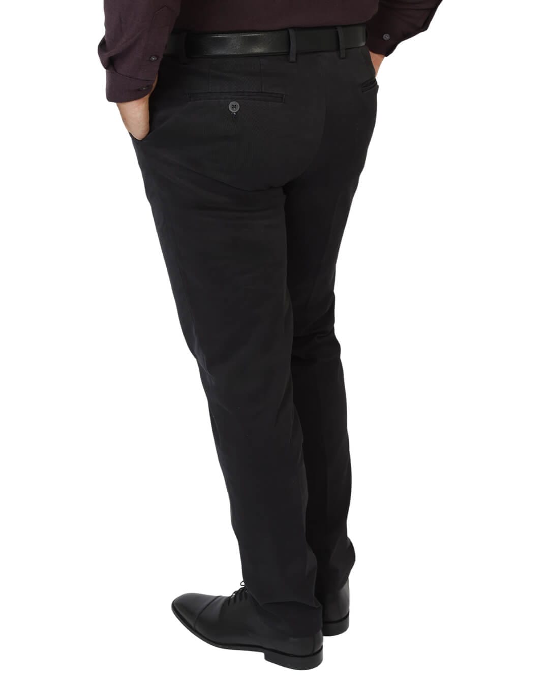 Gagliardi Trousers Gagliardi Black Garment Washed Stretch Cotton Twill Trousers