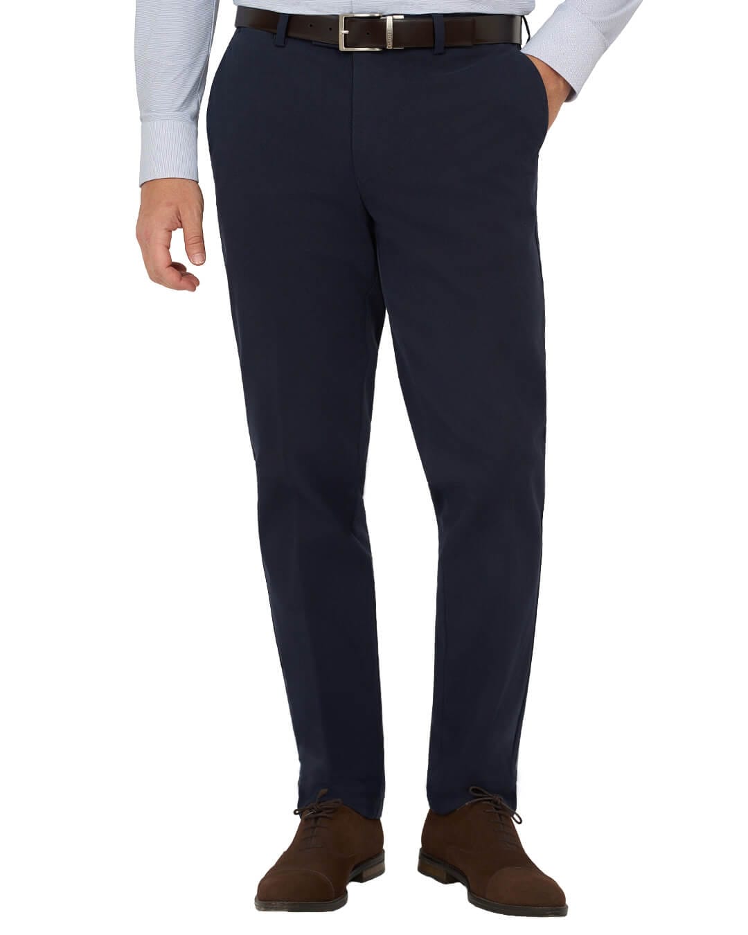 Gagliardi Trousers Gagliardi Blue Trousers Chinos Cotton Basketweave Stretch