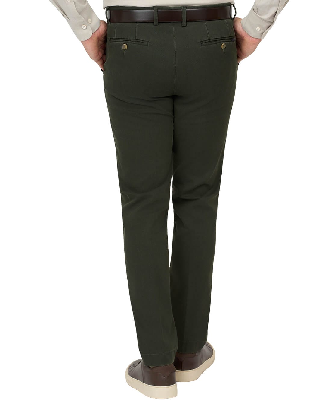 Gagliardi Trousers Gagliardi Green Basketweave Stretch Cotton Trousers
