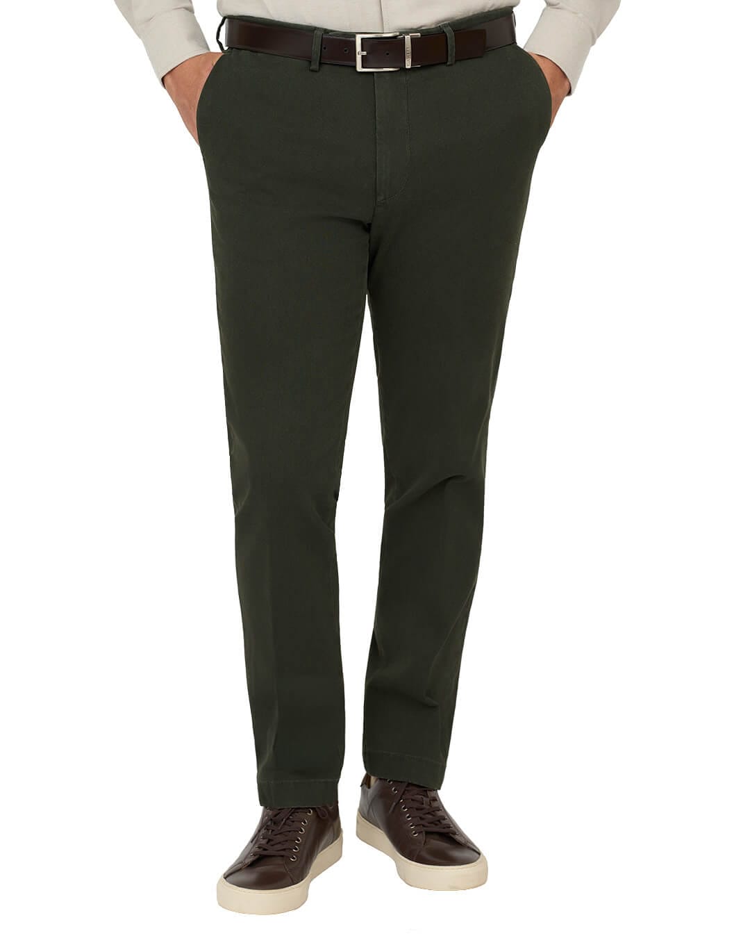 Gagliardi Trousers Gagliardi Green Basketweave Stretch Cotton Trousers