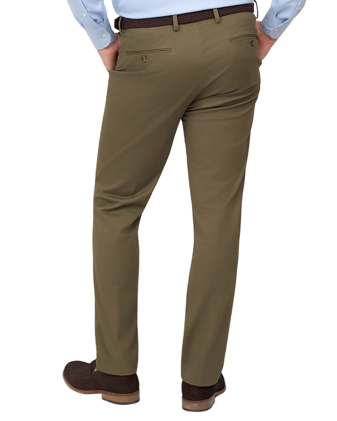 Gagliardi Trousers Gagliardi Green Cotton Stretch Twill Chino Trousers