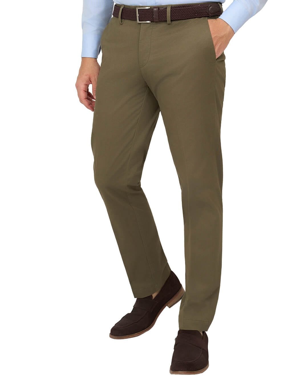 Gagliardi Trousers Gagliardi Green Cotton Stretch Twill Chino Trousers