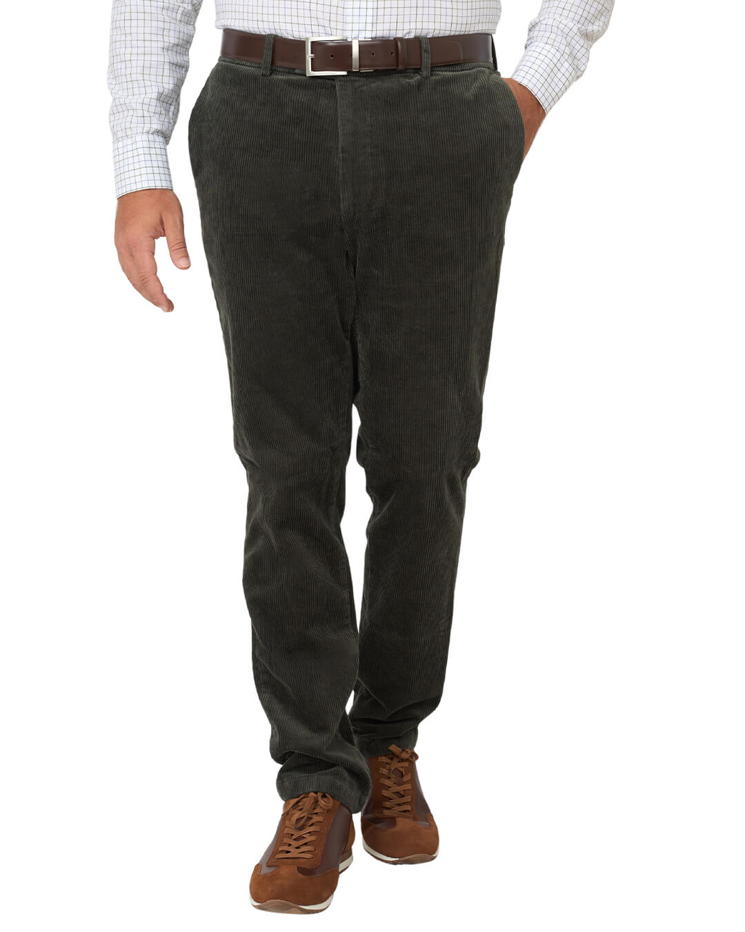 Gagliardi Trousers Gagliardi Green Stretch Cotton Corduroy Trousers