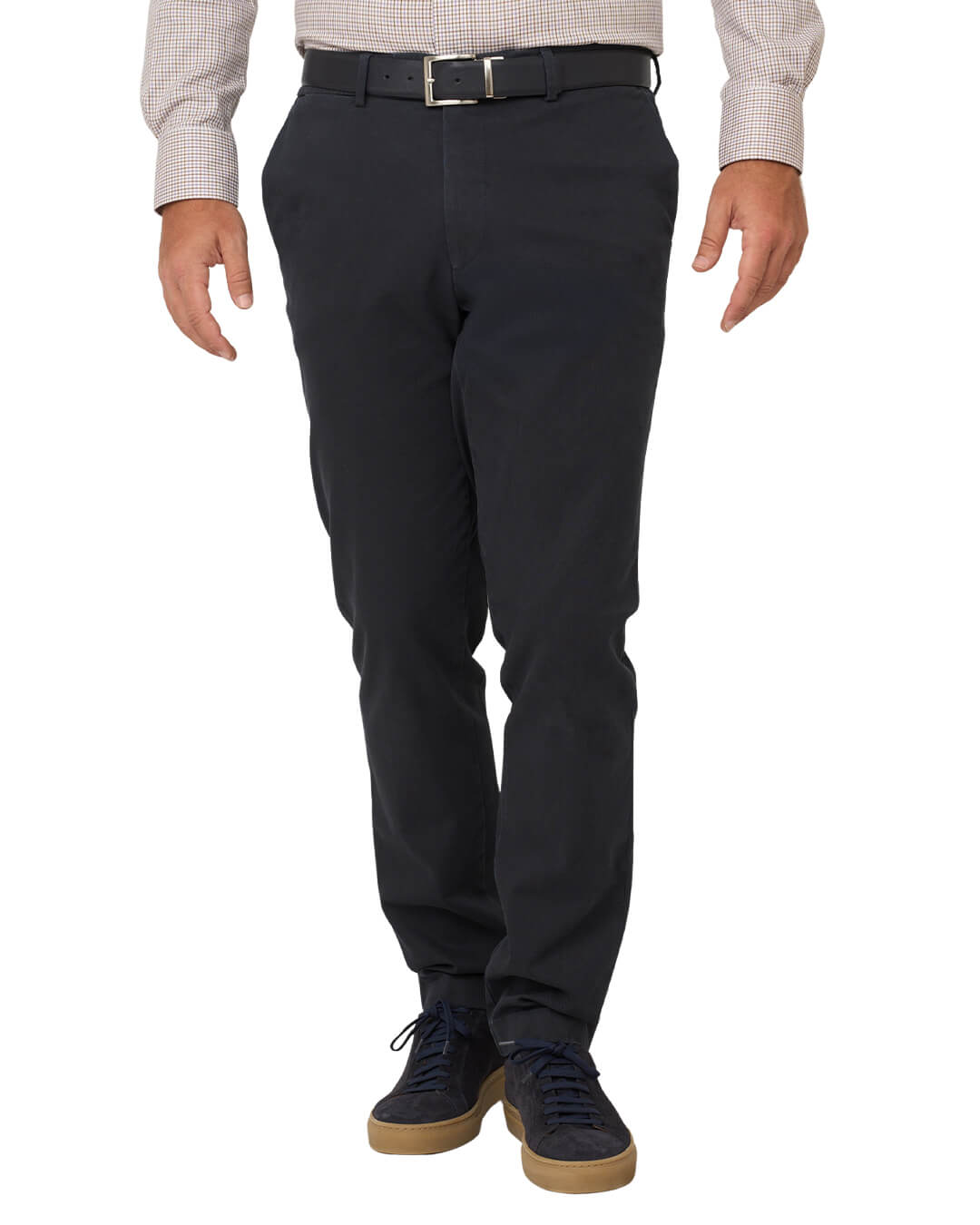 Gagliardi Trousers Gagliardi Navy Basketweave Stretch Cotton Trousers