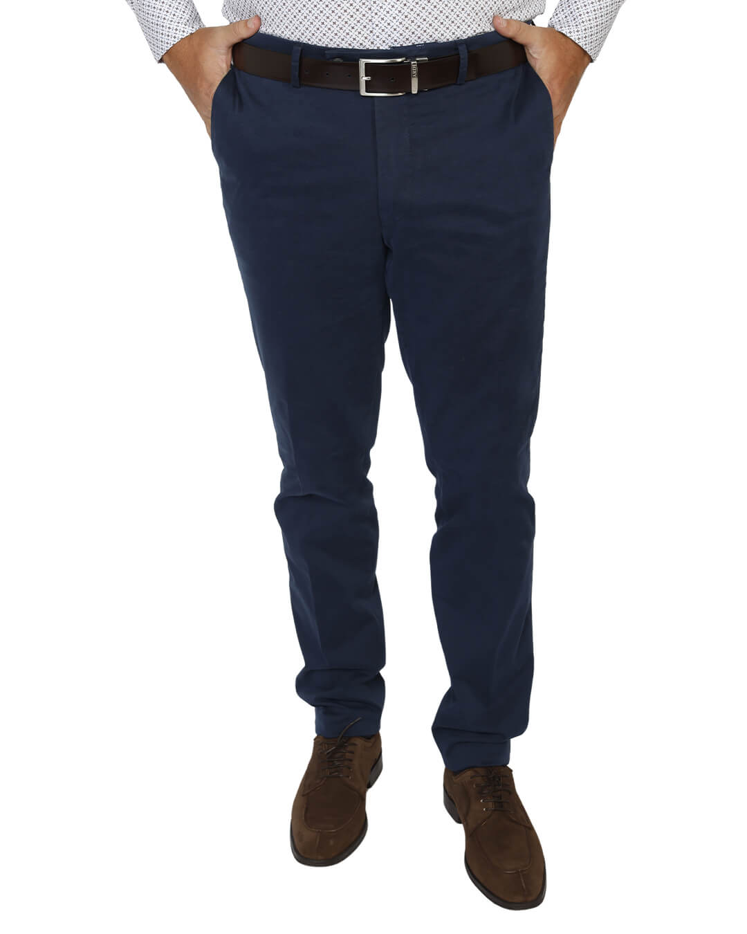 Gagliardi Trousers Gagliardi Navy Garment Washed Stretch Cotton Twill Trousers