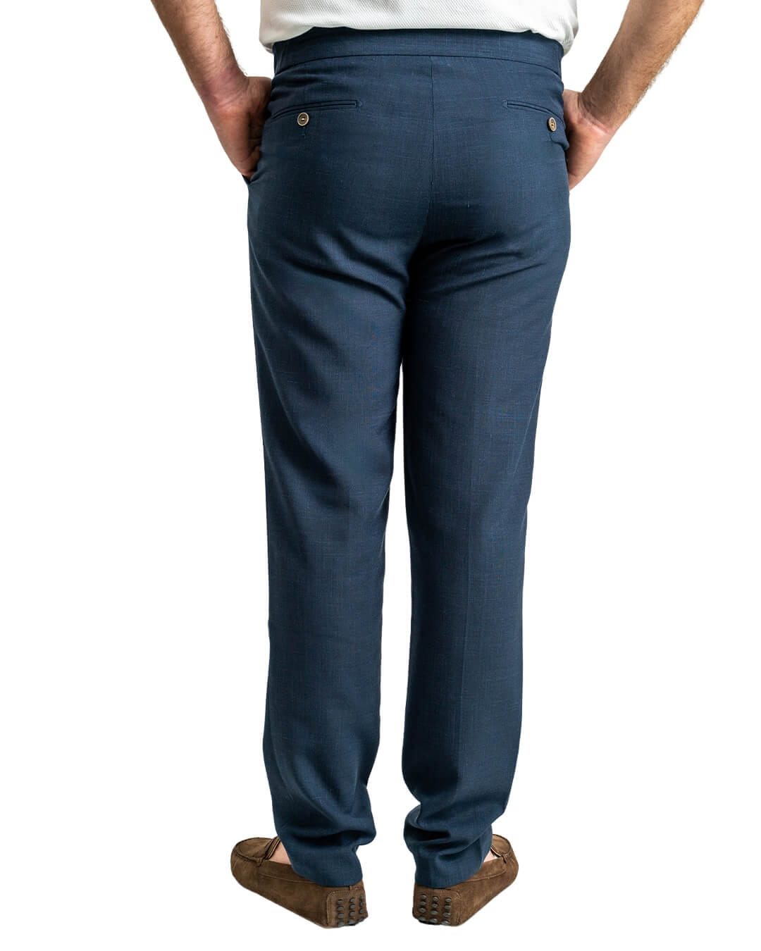 Gagliardi Trousers Gagliardi Navy Linen Blend Drawstring Trousers