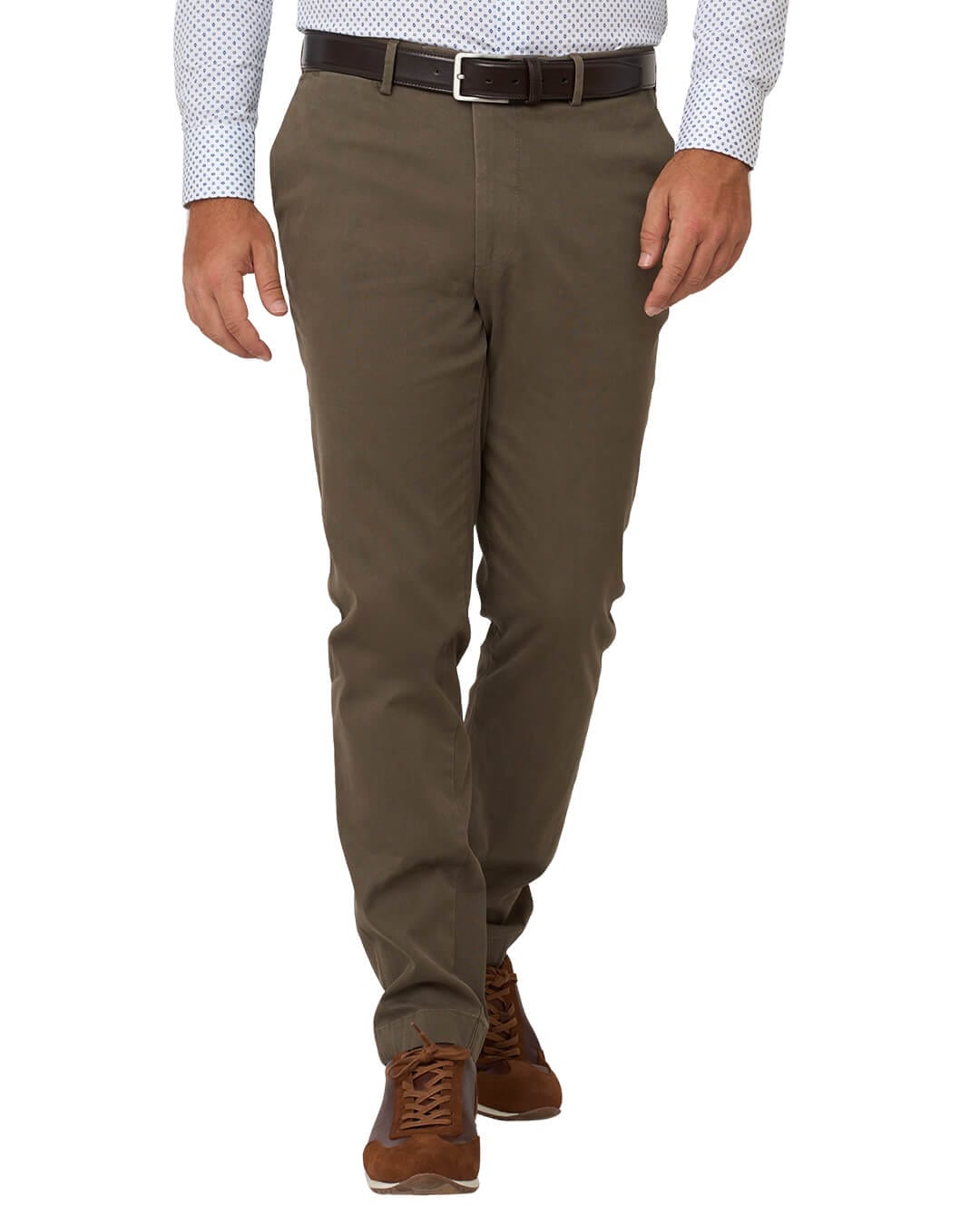 Gagliardi Trousers Gagliardi Taupe Basketweave Stretch Cotton Trousers