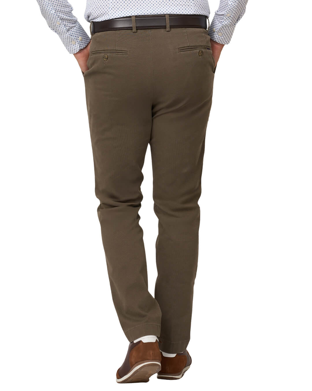 Gagliardi Trousers Gagliardi Taupe Basketweave Stretch Cotton Trousers