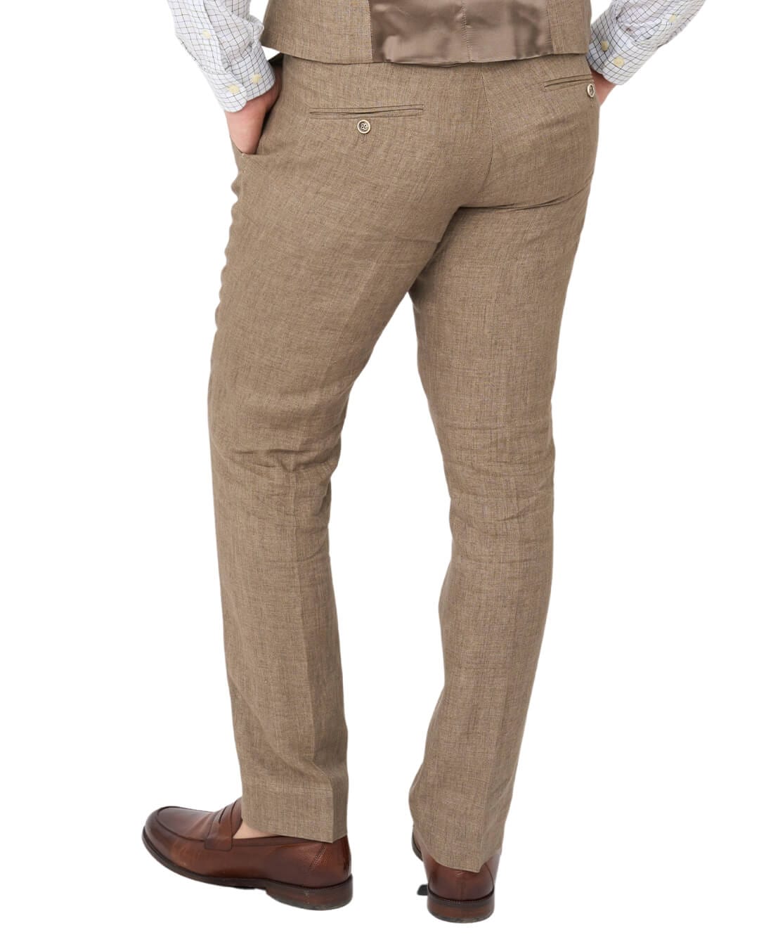 Gagliardi Trousers Gagliardi Taupe Italian Delave Linen Trousers